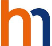 hartmann Steuerberatung Logo – die Buchstaben h und m in Orange und Blau